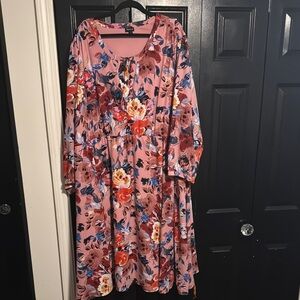 Floral Pink Dress with pockets